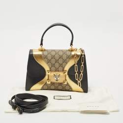 Gucci Tri Color GG Supreme Canvas and Leather Osiride Small Top Handle Bag