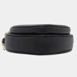 Gucci Black Leather Interlocking G Heart Shoulder Bag