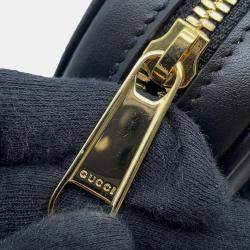 Gucci Black Leather Interlocking G Heart Shoulder Bag