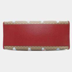 Gucci Brown and Red Mini GG Supreme Canvas and Leather Doraemon Tote Bag
