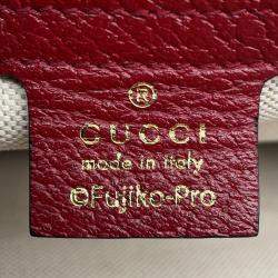 Gucci Brown and Red Mini GG Supreme Canvas and Leather Doraemon Tote Bag