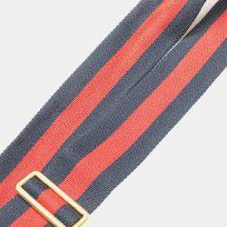 Gucci Navy Blue Red Medium Leather Bamboo Dionysus Web Satchel