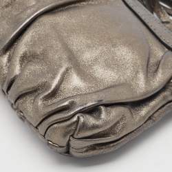 Gucci Metallic Leather Bamboo Tassel Pouch