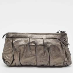 Gucci Metallic Leather Bamboo Tassel Pouch