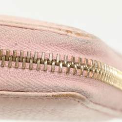 Gucci Pink Leather Marmont Zip Around Continental Wallet
