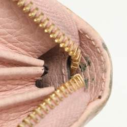 Gucci Pink Leather Marmont Zip Around Continental Wallet