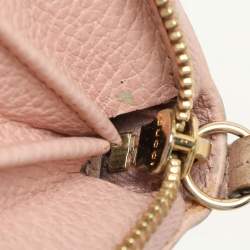 Gucci Pink Leather Marmont Zip Around Continental Wallet