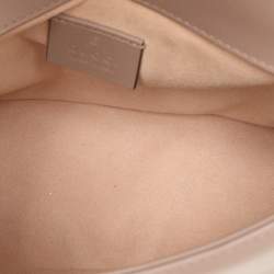 Gucci Beige Matelasse Leather Mini GG Marmont Top Handle Bag
