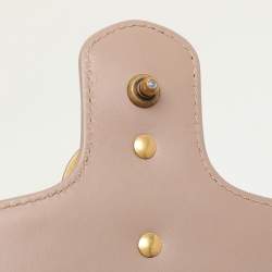 Gucci Beige Matelasse Leather Mini GG Marmont Top Handle Bag