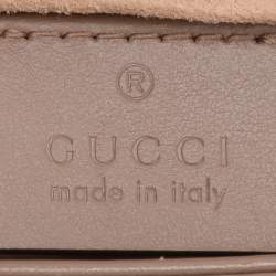 Gucci Beige Matelasse Leather Mini GG Marmont Top Handle Bag