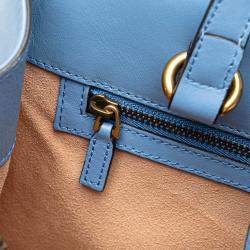 Gucci Blue Leather GG Marmont Matelasse Small Satchel