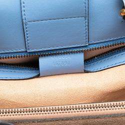 Gucci Blue Leather GG Marmont Matelasse Small Satchel