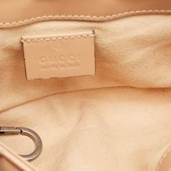 Gucci Beige Matelassé Leather Super Mini Aria GG Marmont Shoulder Bag