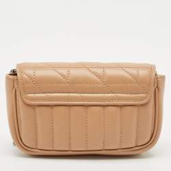 Gucci Beige Matelassé Leather Super Mini Aria GG Marmont Shoulder Bag