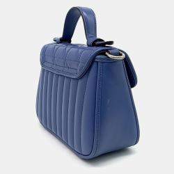 Gucci Blue Leather GG Marmont Mini Top Handle Bag
