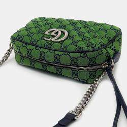 Gucci Green Fabric Marmont Crossbody Bag