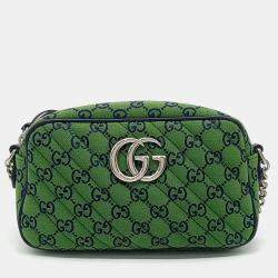 Gucci Green Fabric Marmont Crossbody Bag