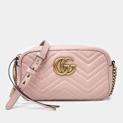 Gucci Pink Leather Marmont Crossbody Bag 
