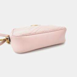 Gucci Pink Leather Marmont Crossbody Bag 