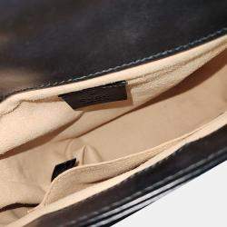Gucci Black Leather Marmont Mini Top Handle Shoulder Bag