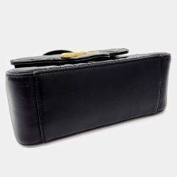 Gucci Black Leather Marmont Mini Top Handle Shoulder Bag