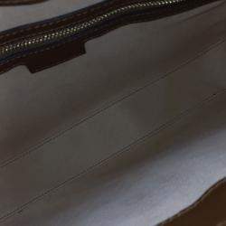 Gucci Beige Brown PVC Padlock GG Medium Shoulder Bag