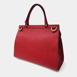 Gucci Red Leather GG Marmont mini tote and shoulder bag