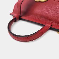 Gucci Red Leather GG Marmont mini tote and shoulder bag