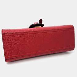 Gucci Red Leather GG Marmont mini tote and shoulder bag