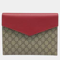 Gucci Beige Red PVC Clutch