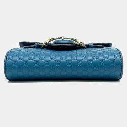 Gucci Blue Leather Micro Cimaline Crossbody Bag