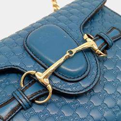 Gucci Blue Leather Micro Cimaline Crossbody Bag