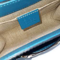 Gucci Blue Leather Micro Cimaline Crossbody Bag
