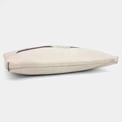 Gucci Cream Leather Logo Clutch