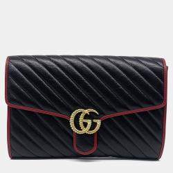 Gucci Black Leather Marmont Clutch