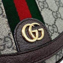 Gucci Brown Coated Canvas and Leather Ophidia Mini GG Shoulder Bag