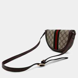 Gucci Brown Coated Canvas and Leather Ophidia Mini GG Shoulder Bag