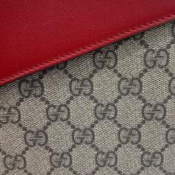 Gucci Beige Red Leather and PVC Clutch
