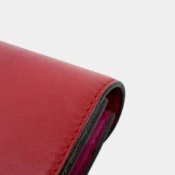 Gucci Beige Red Leather and PVC Clutch