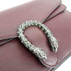 Pre Owned Gucci Burgundy Leather Dionysus Chain Shoulder Bag