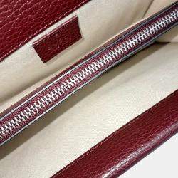 Pre Owned Gucci Burgundy Leather Dionysus Chain Shoulder Bag