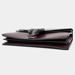 Pre Owned Gucci Burgundy Leather Dionysus Chain Shoulder Bag