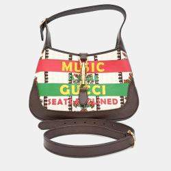 Gucci Multicolor Canvas and Leather Jackie 1961 Small Hobo Bag