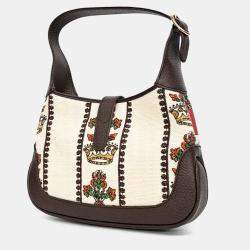 Gucci Multicolor Canvas and Leather Jackie 1961 Small Hobo Bag