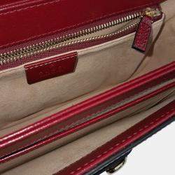 Gucci Beige Red Canvas and Leather 1955 Horsebit Shoulder Bag