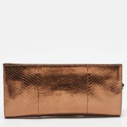 Gucci Bronze Python Nouveau Fringe Clutch
