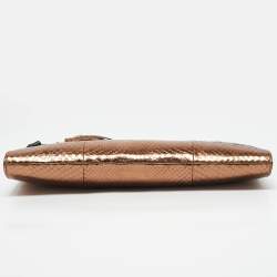 Gucci Bronze Python Nouveau Fringe Clutch