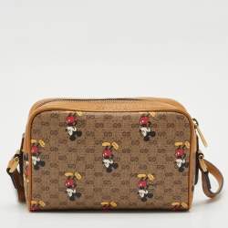 مملوكة مسبقًا Gucci x Disney Brown GG Supreme Canvas and Leather Mickey Mouse Camera Crossbody Bag