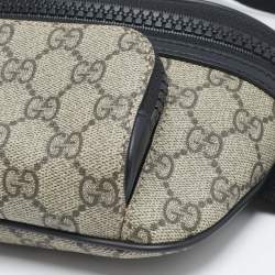 Pre Owned Gucci Beige/Black GG Supreme Canvas Belt Bag