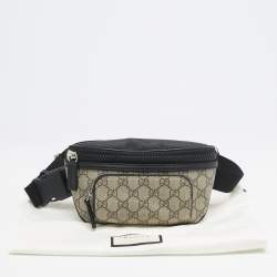 Pre Owned Gucci Beige/Black GG Supreme Canvas Belt Bag